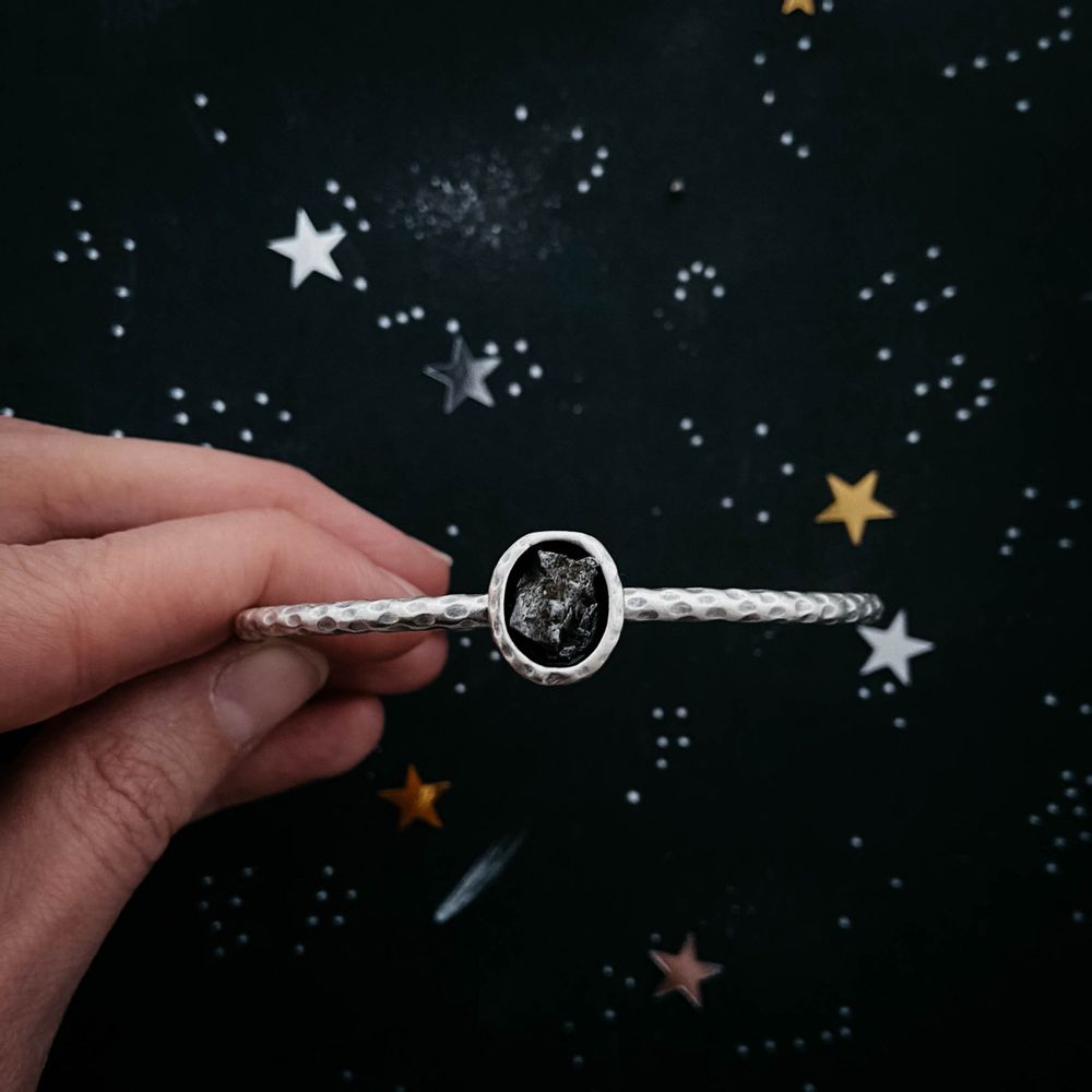 Oval Meteorite Cuff Bracelet