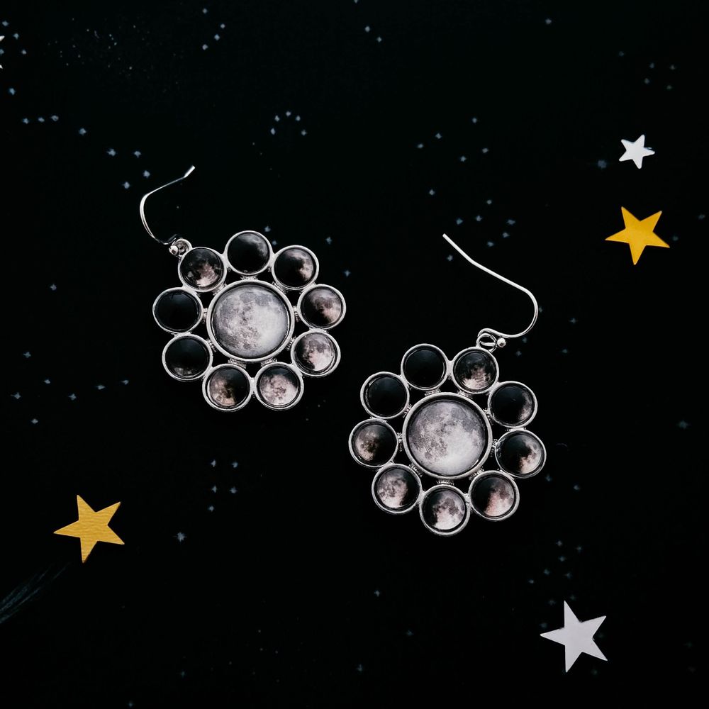 Moon Phase Halo Jewelry Set