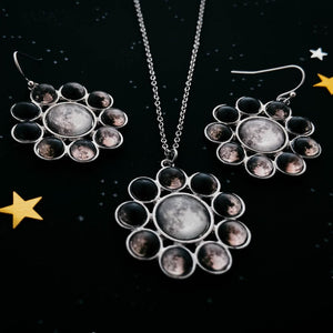 Moon Phase Halo Jewelry Set