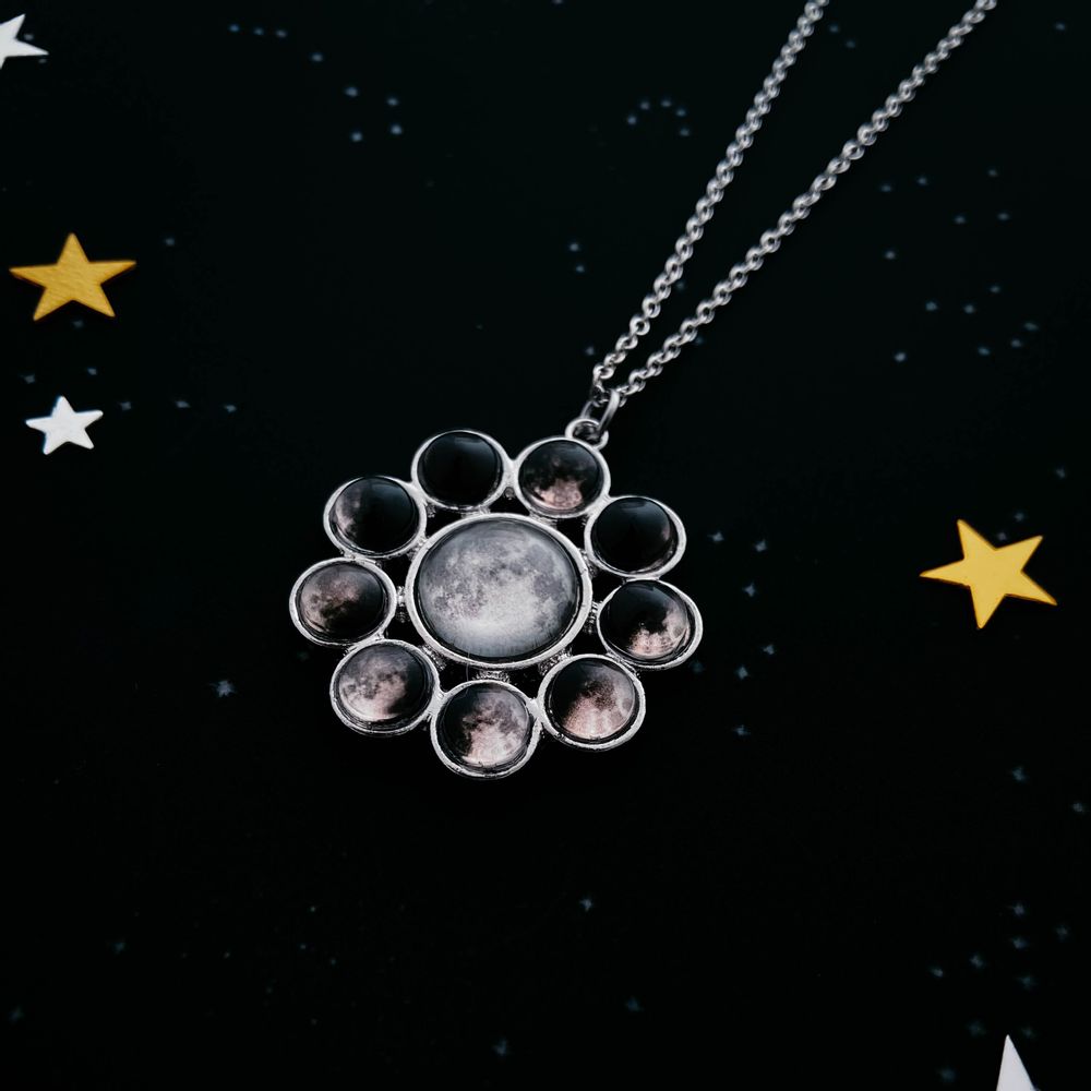 Moon Phase Halo Pendant