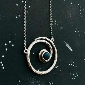 Spiral Silver Milky Way Pendant Necklace