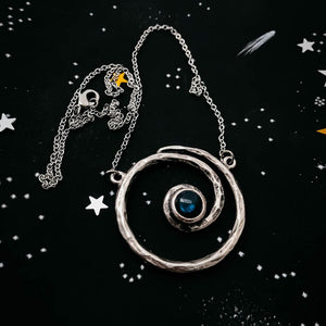 Spiral Silver Milky Way Pendant Necklace