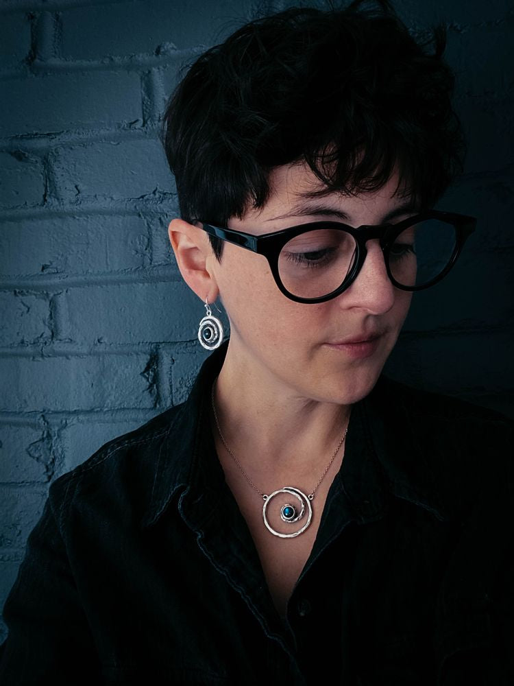 Spiral Silver Milky Way Pendant Necklace