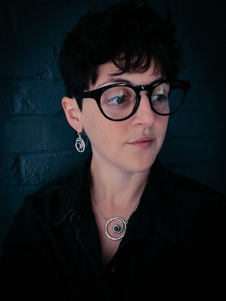 Spiral Silver Milky Way Dangle Earrings