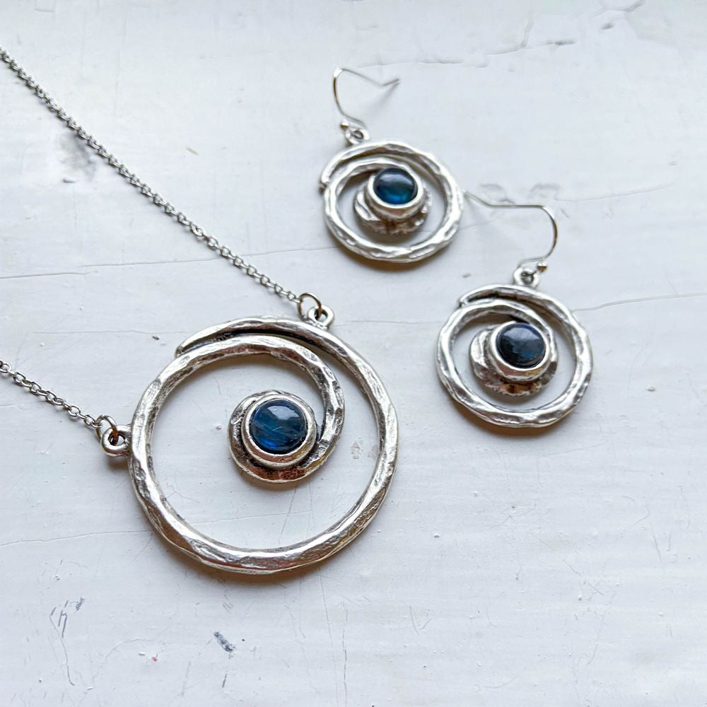 Spiral Silver Milky Way Jewelry Set