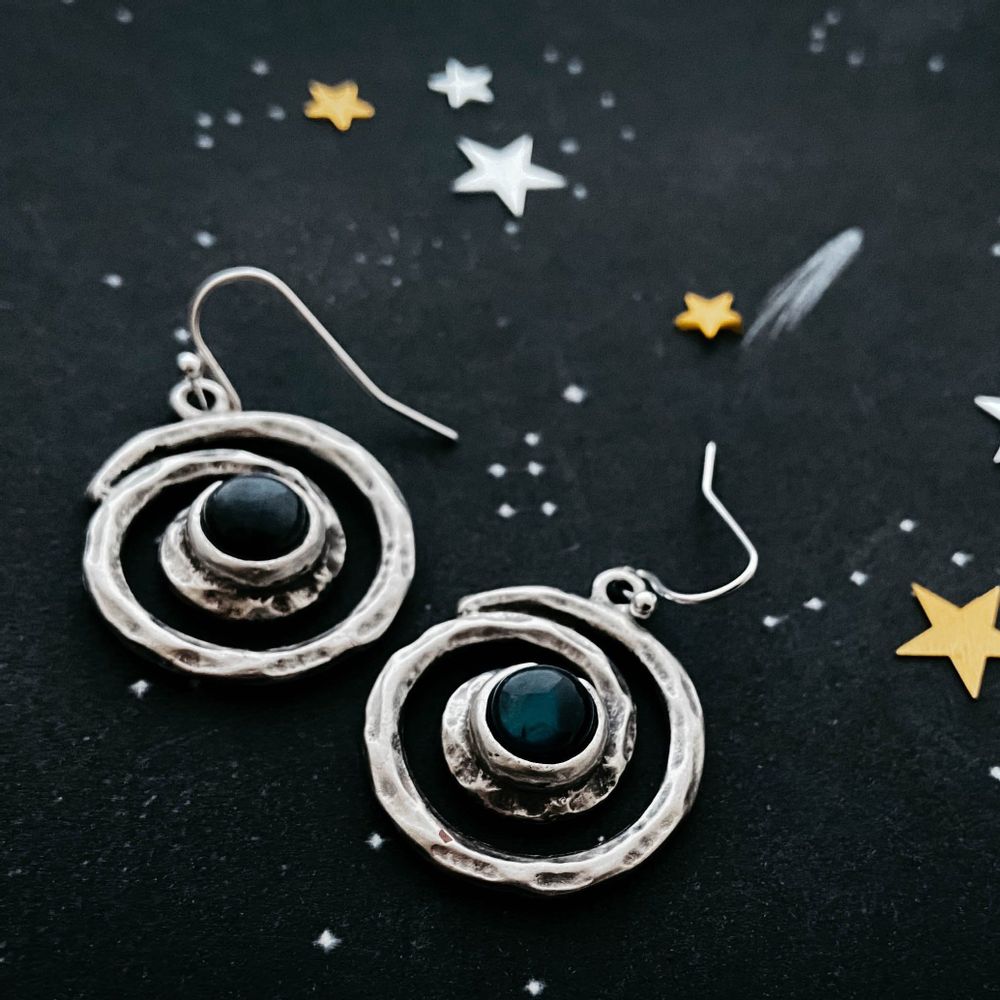 Spiral Silver Milky Way Necklace &amp; Earrings Set