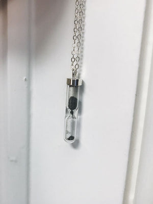 Space Time Hourglass Necklace with Meteorite Dust