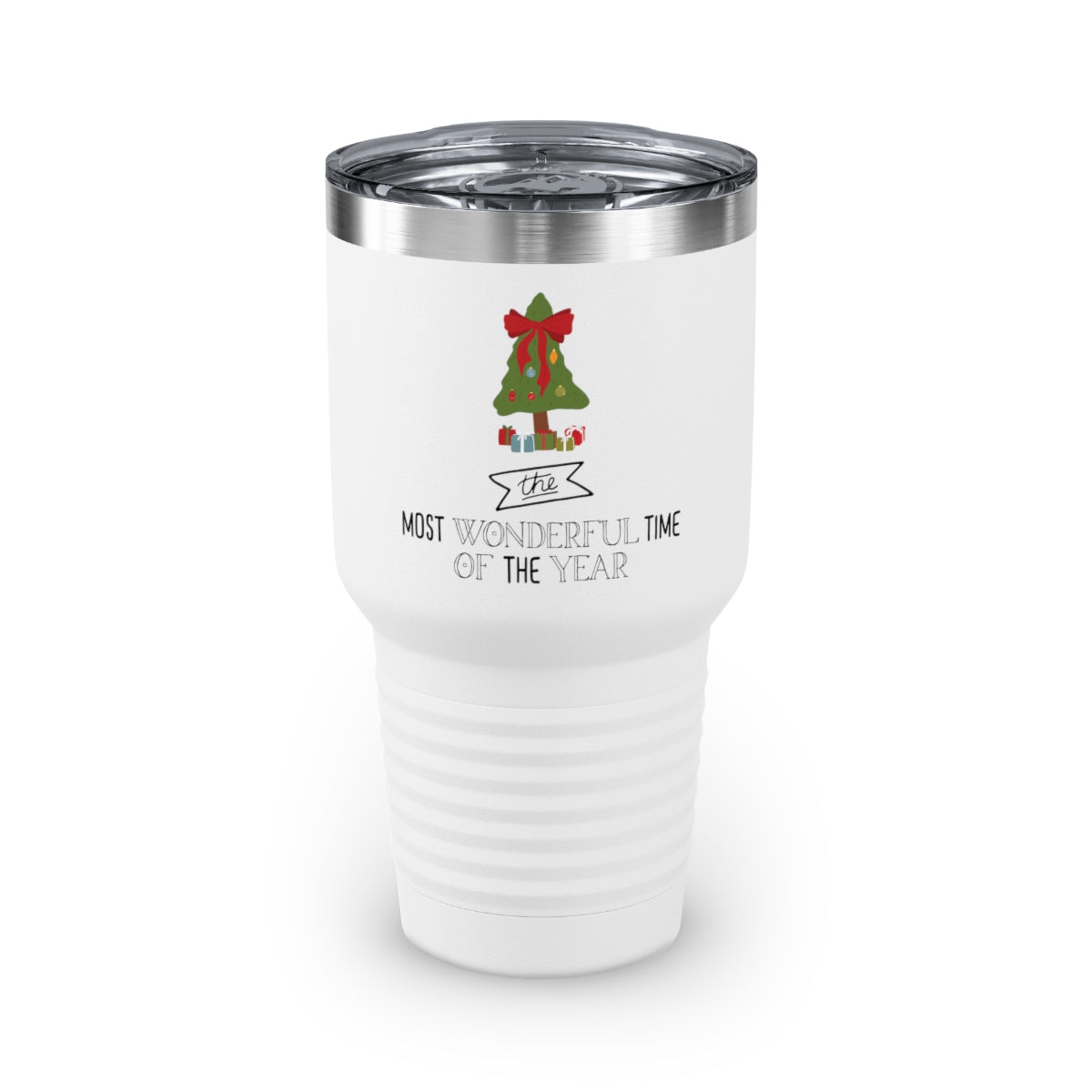 30oz White Ringneck Holiday Tumbler - Most Wonderful Time of the Year