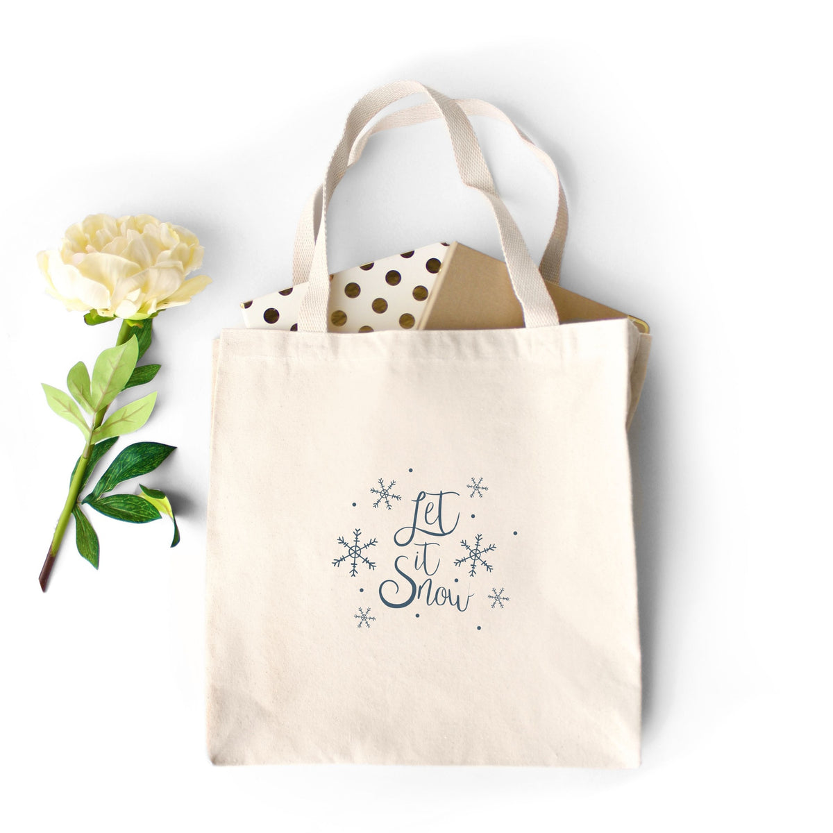 Heavy Cotton Tote Bag – Let it Snow