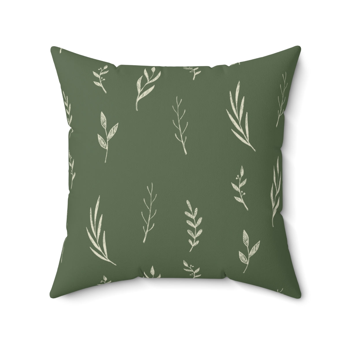 Green Polyester Square Holiday Pillowcase - Garland
