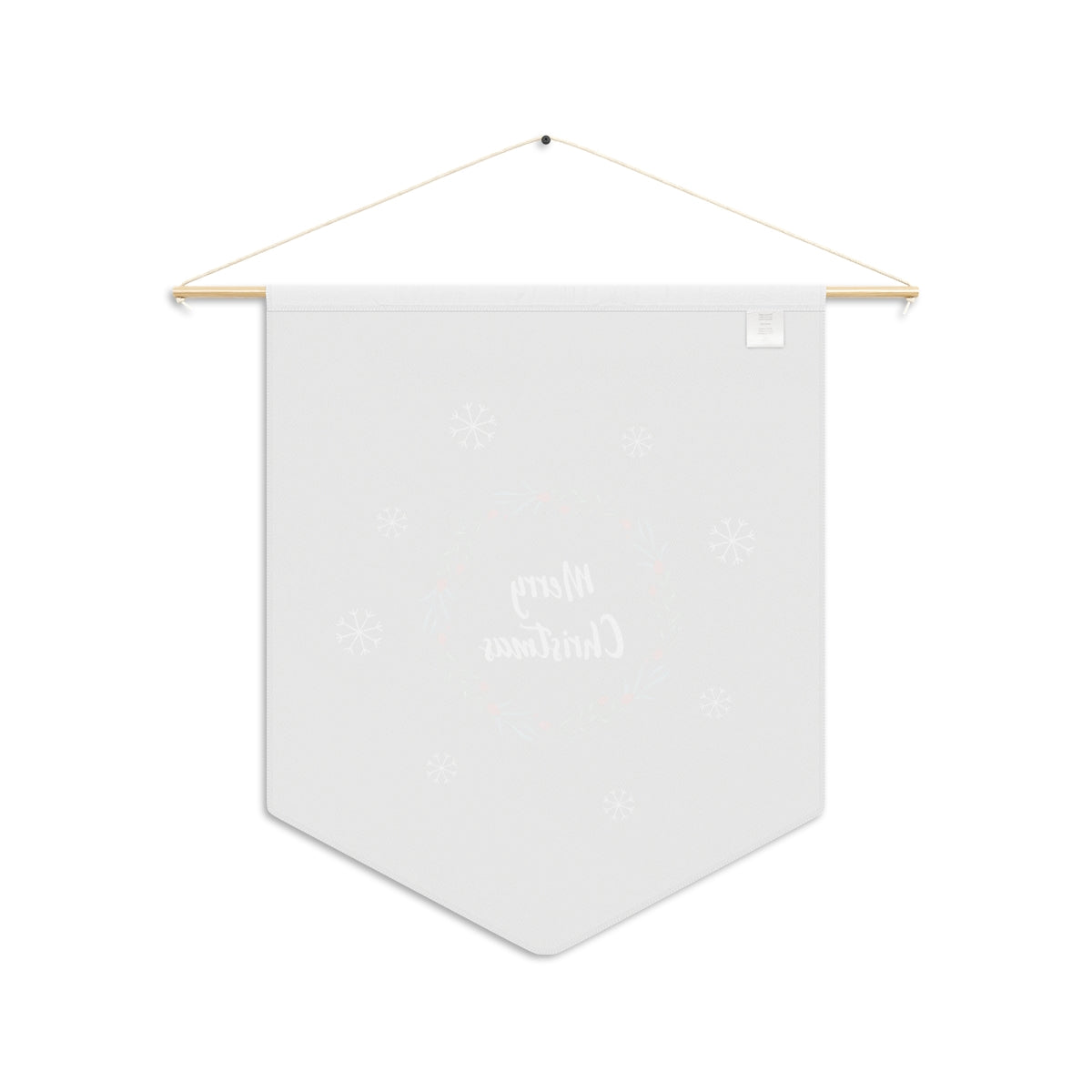 Holiday Pennant - Merry Christmas Wreath &amp; Snowflakes