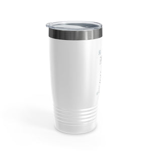 20oz White Ringneck Holiday Tumbler - Peace, Joy & Love