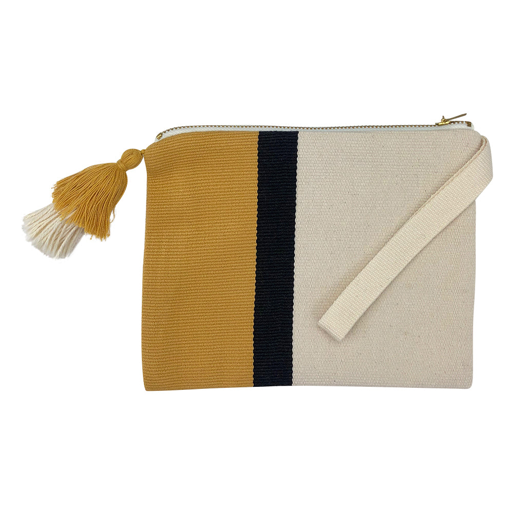 Handloom Stripe Cosmetic Bag - Neutral