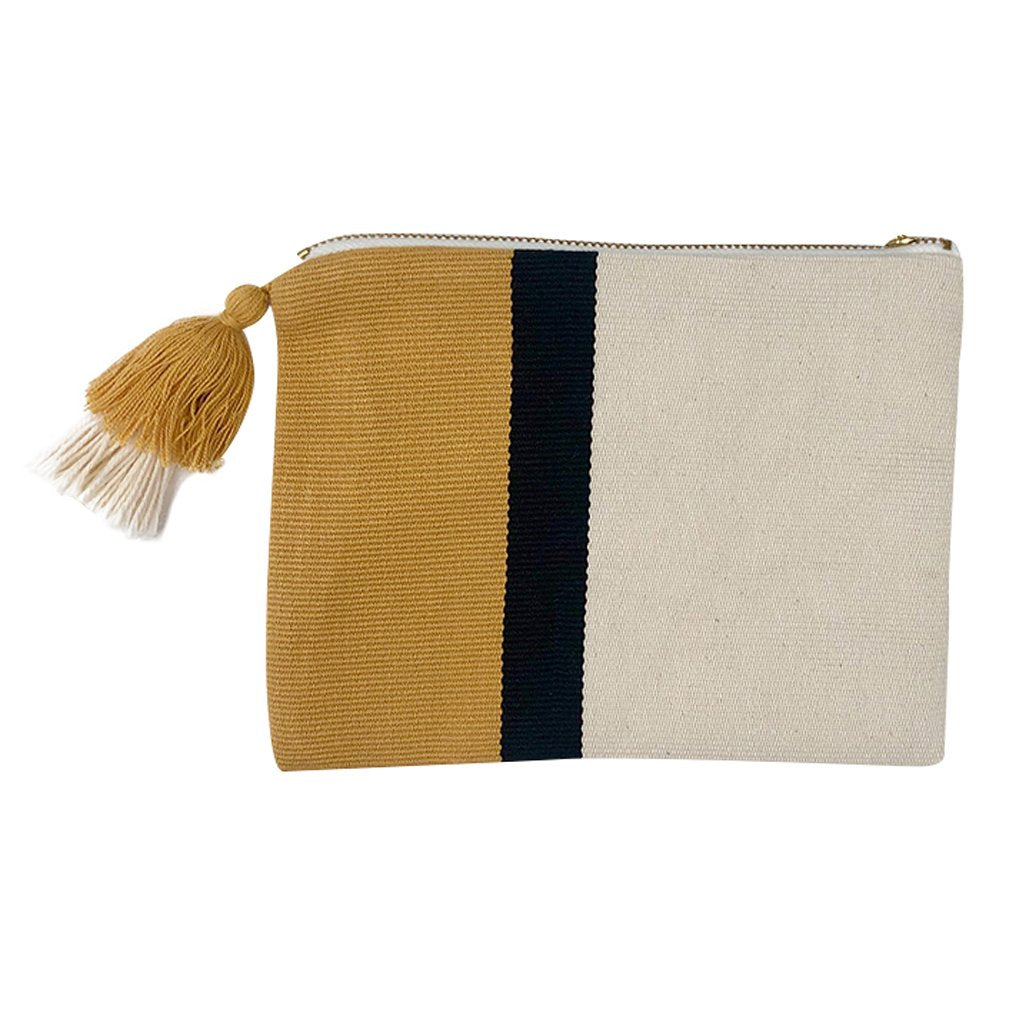 Handloom Stripe Cosmetic Bag - Neutral