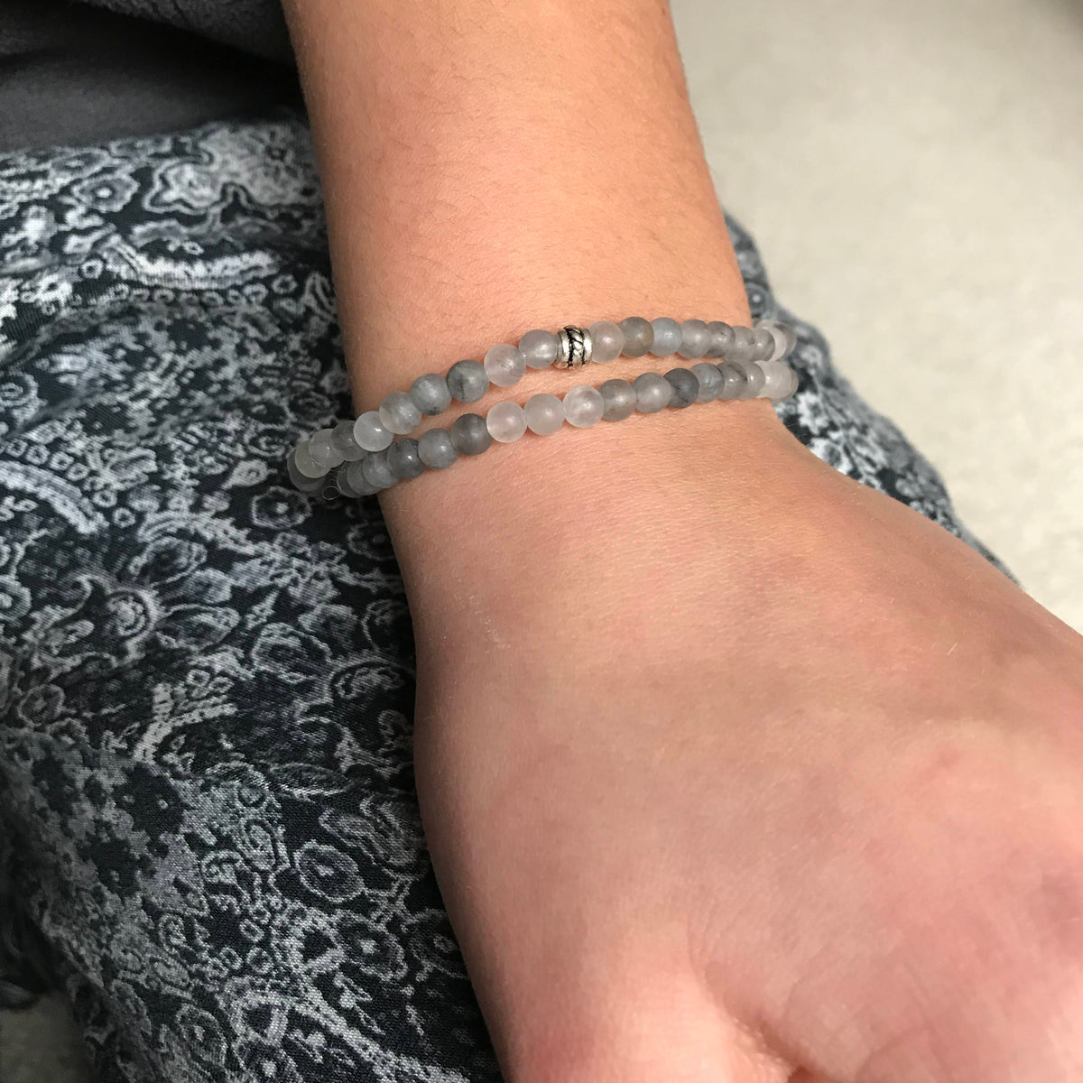 Cloud Quartz Mini Bead Bracelet