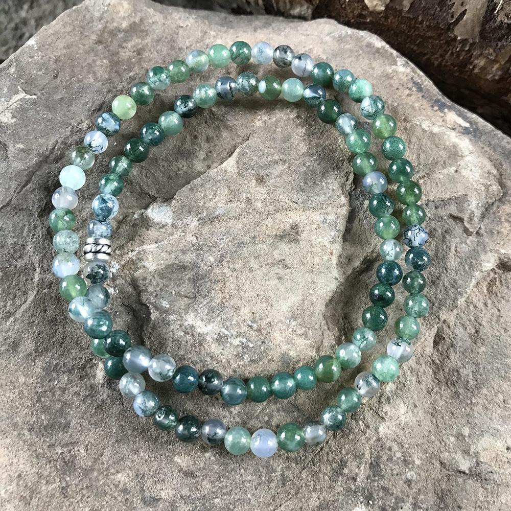 Moss Agate Mini Bead Bracelet