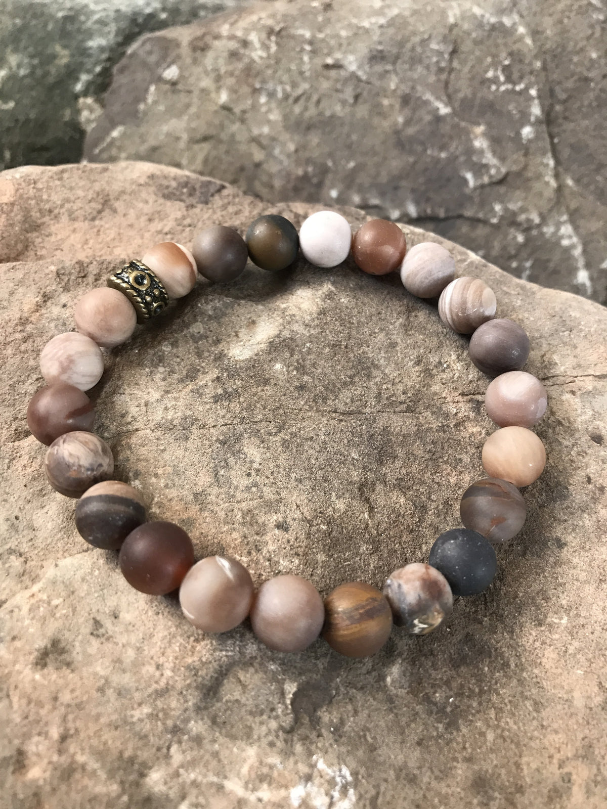 Wood Opalite Bracelet - matte