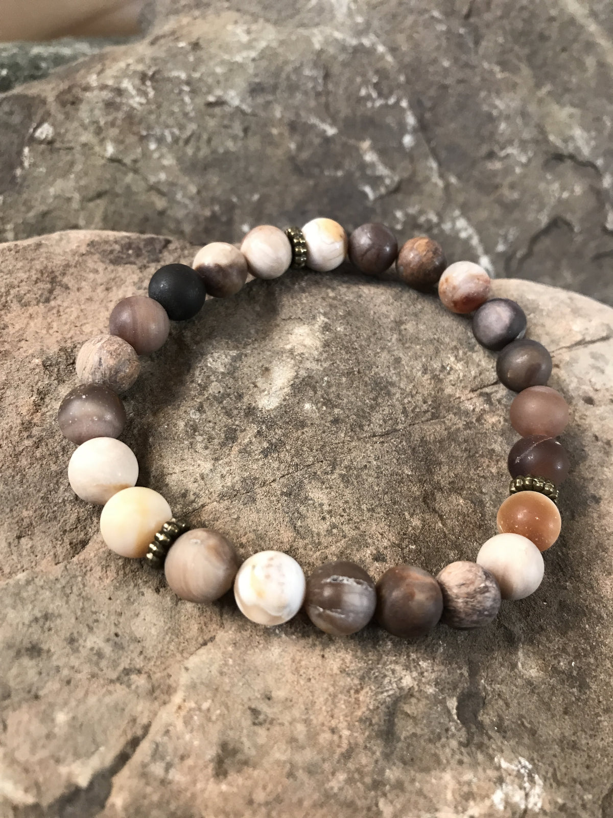 Wood Opalite Bracelet - matte