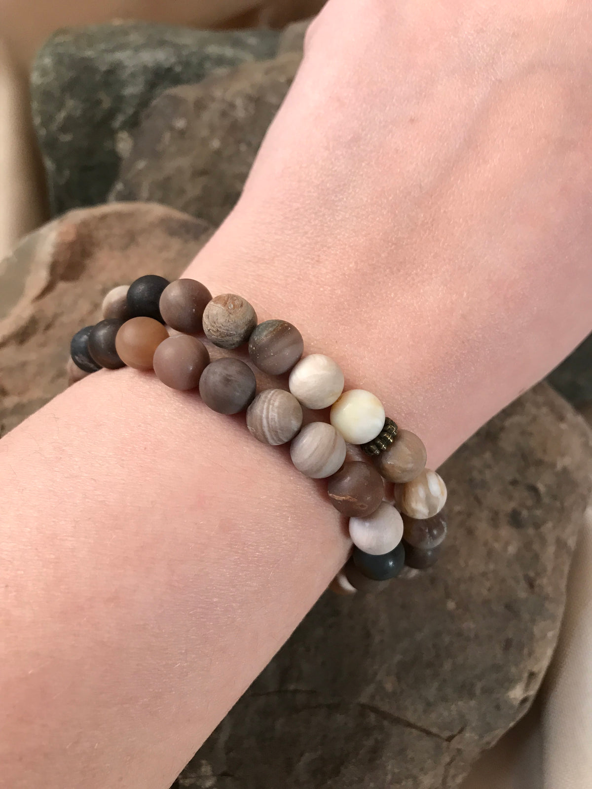 Wood Opalite Bracelet - matte