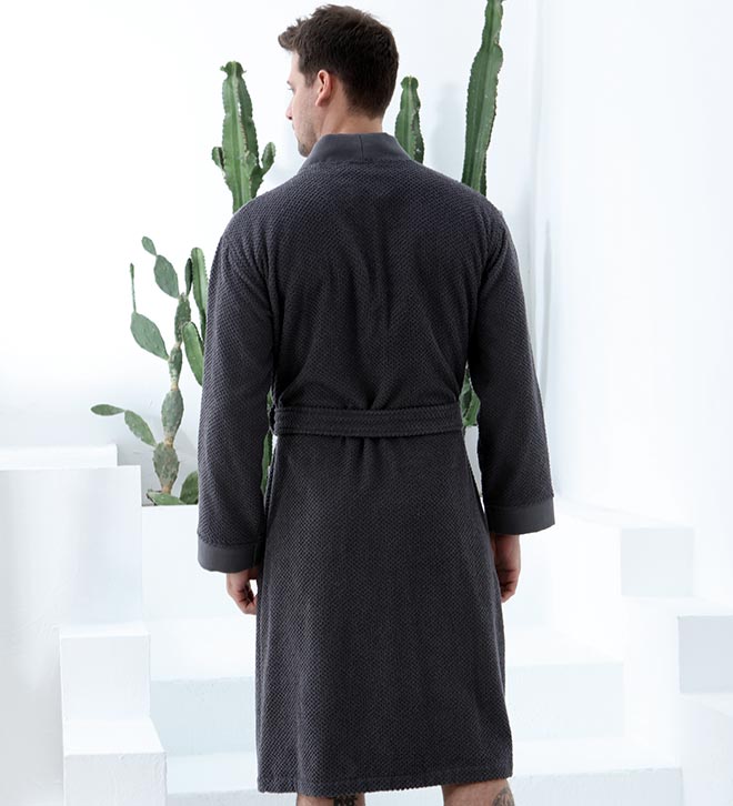 Men&#39;s Turkish Cotton Terry Cloth Kimono Robe