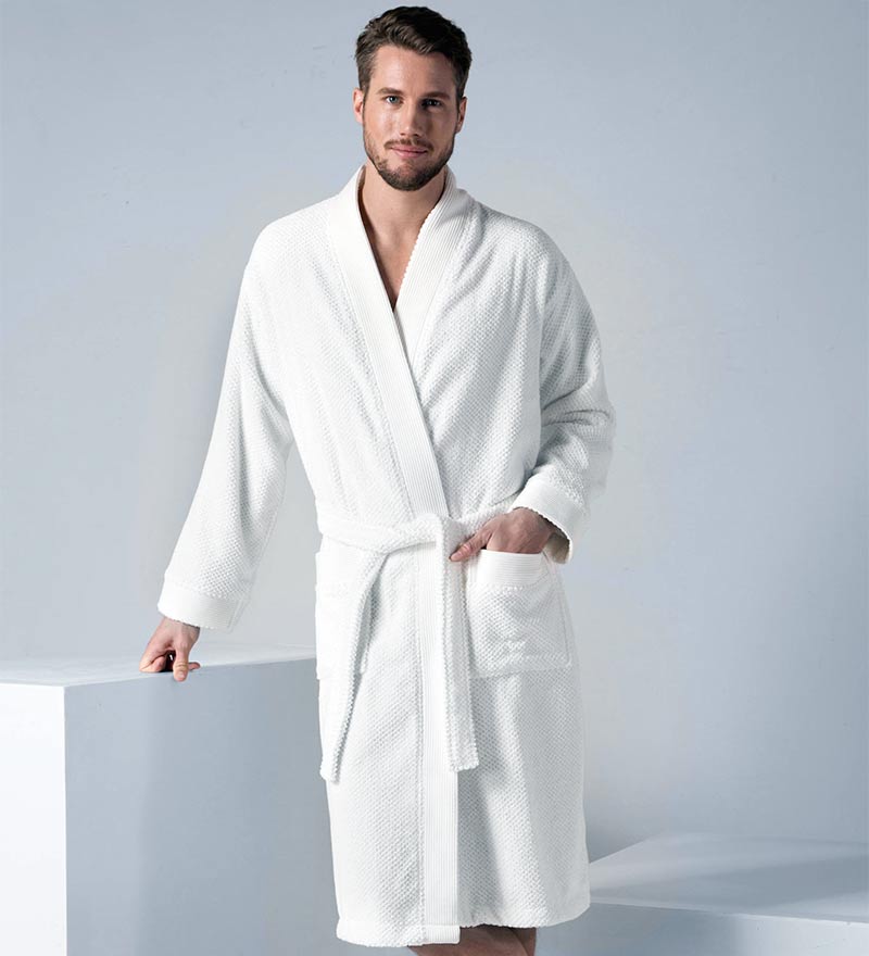 Men&#39;s Turkish Cotton Terry Cloth Kimono Robe