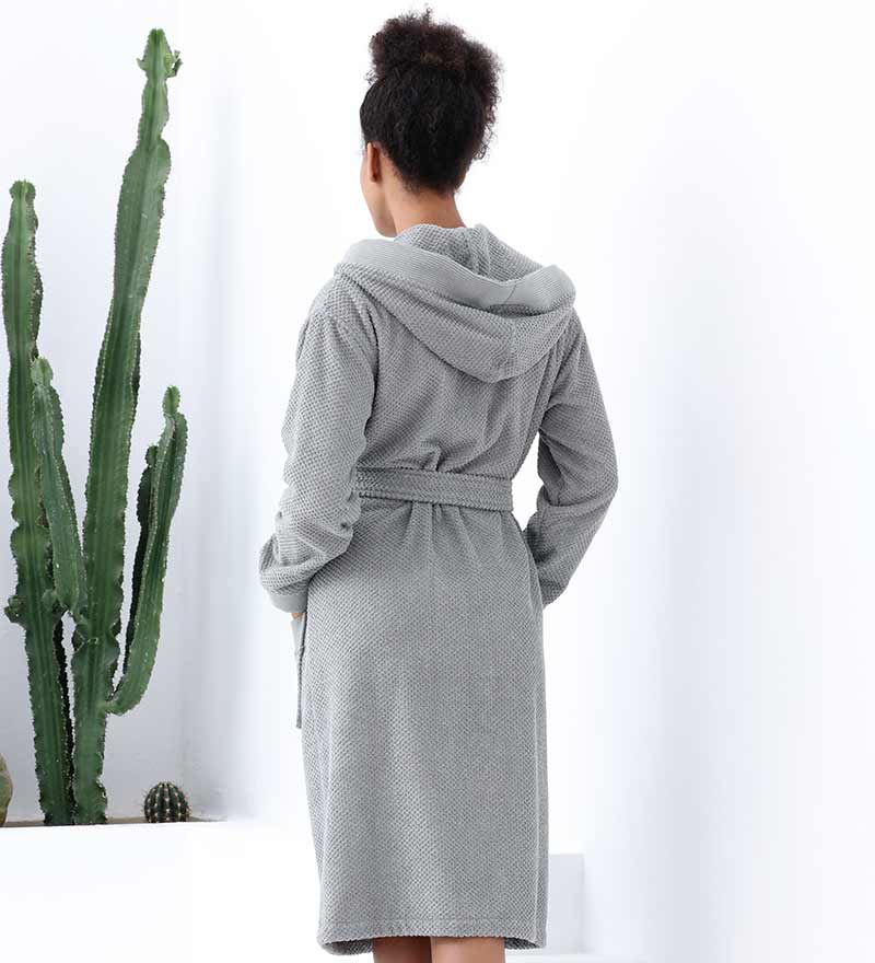 Women&#39;s Hooded Turkish Cotton Terry Cloth Robe