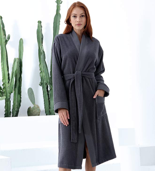 Women&#39;s Turkish Cotton Terry Cloth Kimono Robe