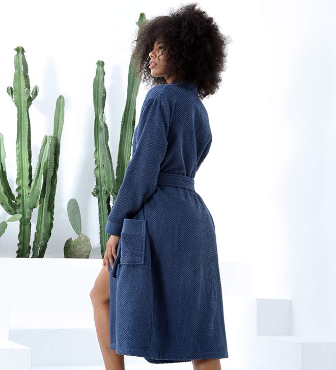 Women&#39;s Turkish Cotton Terry Cloth Kimono Robe