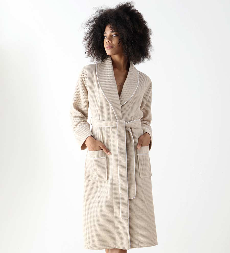 Women&#39;s Full Length Waffle Hotel Robe
