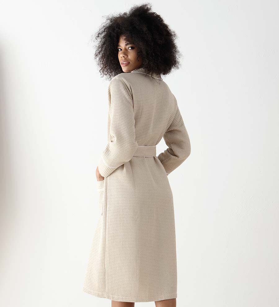 Women&#39;s Full Length Waffle Hotel Robe
