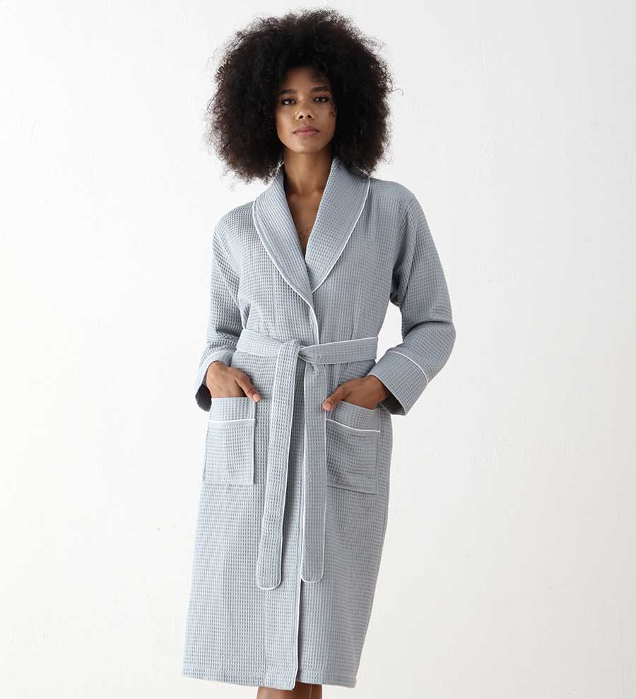 Women&#39;s Full Length Waffle Hotel Robe