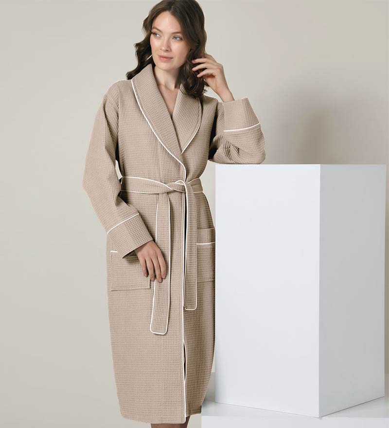 Women&#39;s Full Length Waffle Hotel Robe