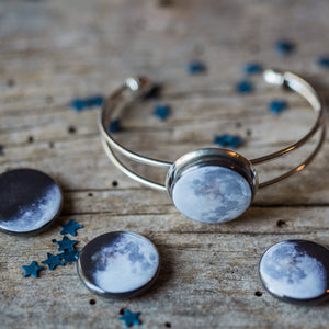Interchangeable Moon Phase Cuff Bracelet