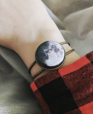 Interchangeable Moon Phase Cuff Bracelet