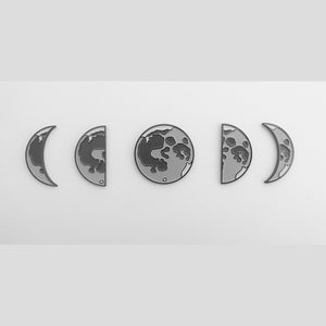 Moon Phases Enamel Pin Set of 5